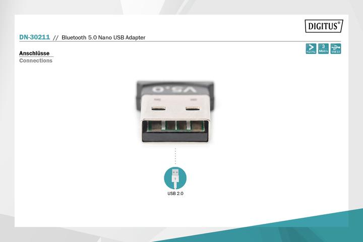 Produktbild Digitus Bluetooth 5.0 Nano USB Adapter (Sender)