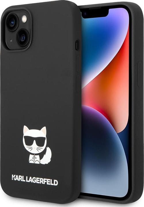 Produktbild Karl Lagerfeld Silicone Cover Choupette Body Logo Black, f??r Apple iPhone 14, KLHCP14SSLCTBK (Apple iPhone 13, Apple iPhone 15, Apple iPhone 14)