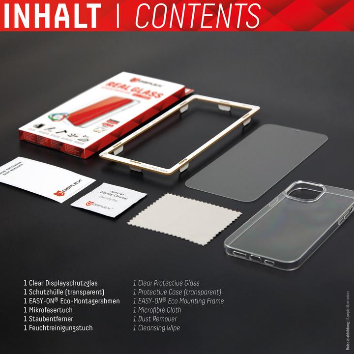 Produktbild Displex Real Glass, 2D Panzerglas + Handyhülle (1 Stück, Apple iPhone 14)