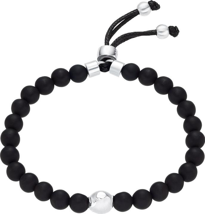 S.Oliver Armschmuck für Jungen, Edelstahl, Achat | Weltkugel (16 cm, Edelstahl)