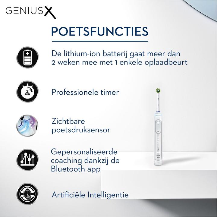Actual product image Oral-B Genius X Electric Toothbrush White (Oscillating toothbrush)