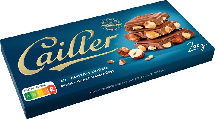 Produktbild Cailler Tafelschokolade Milch mit ganzen Haselnüssen (200 g)