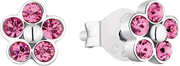 Amor Ohrschmuck für Mädchen, 925 Sterling Silber, Kristallglas | Blume (Silber 925)