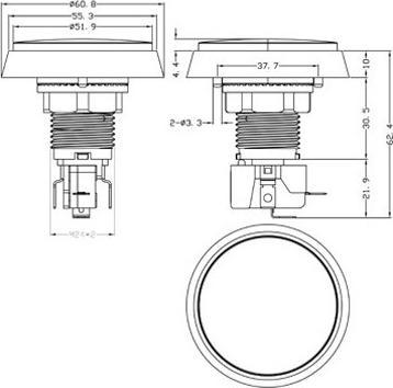 Immagine prodotto Purecrea Pulsante Arcade illuminato da 60 mm - Rosso
