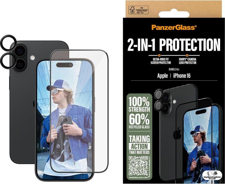 Produktbild PanzerGlass 2-in-1 Set (1 Stück, Apple iPhone 16)
