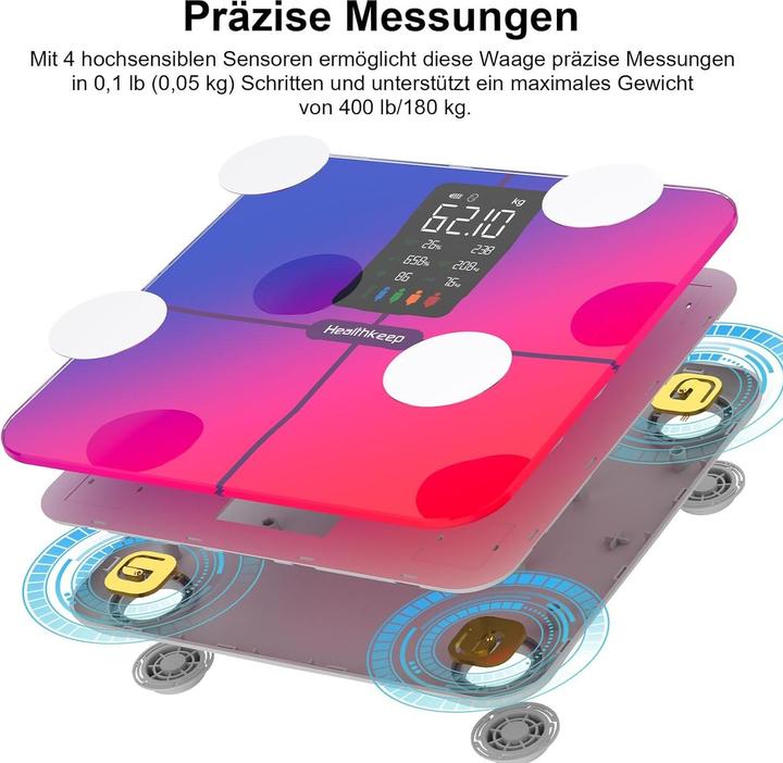Actual product image Healthkeep Personenwaage mit Körperfettanalyse (180 kg)