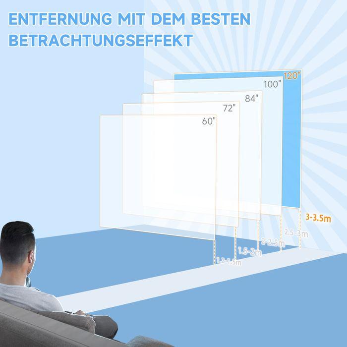 Image du produit Swisshandel24 Écran de projection électrique 266x149cm 16:9 avec télécommande, pour home cinéma, présentation (104.72", 16:9)