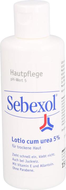 Actual product image Sebexol Lotio cum urea 5% skin care for dry skin, 150 ml solution (Body lotion, 150 ml)