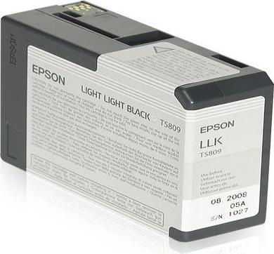 Productafbeelding Epson T5809 inktcartridge licht lichtzwart voor Stylus PRO 3800, 80ml (BK)
