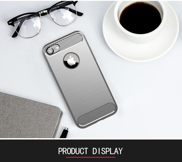 Immagine prodotto Cadorabo TPU Ultra sottile in acciaio inossidabile al carbonio Combi Cover (Apple iPhone 7)