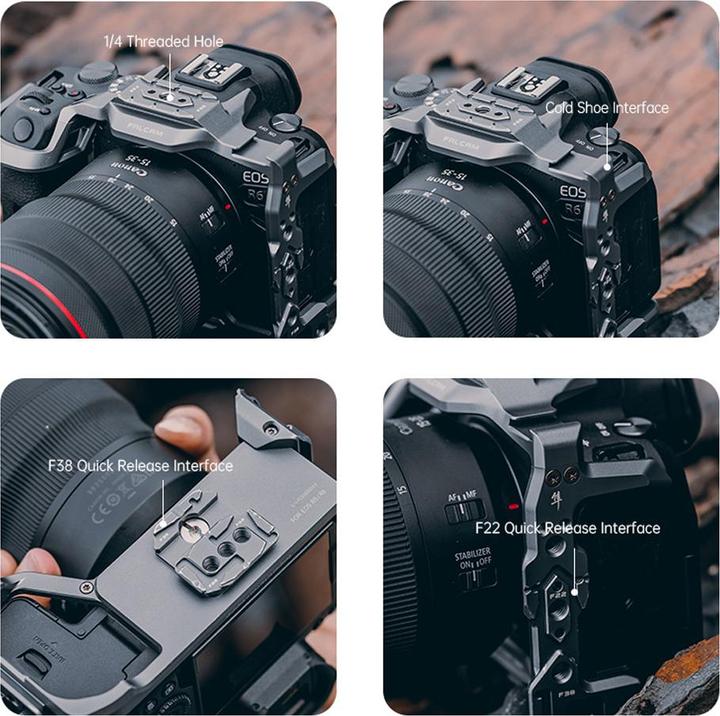 Actual product image Falcam Cage V2 for CANON R5/R6/R6 II #2634A (F22 & F38 & F50)