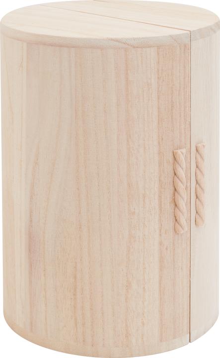 Actual product image VBS Cabinet with 4 compartments, round, raw wood, Ø approx. 15 x H 20.5 cm