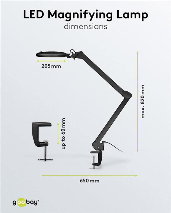 Productafbeelding Goobay LED klemloeplamp, 10 W, zwart (800 lm)