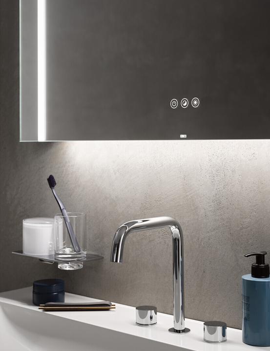 Actual product image Emco MI 500+ LED light mirror, two light cut-outs on the side, touch control panel, width 1800mm, 11 (180 x 16 cm)