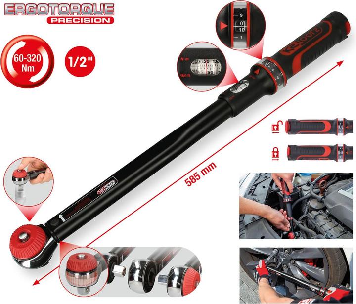 Produktbild KS Tools 1/2 ERGOTORQUE 60-32Nm Ratschen-Drehmomentschlüssel (1/2", 60 Nm, 320 Nm)