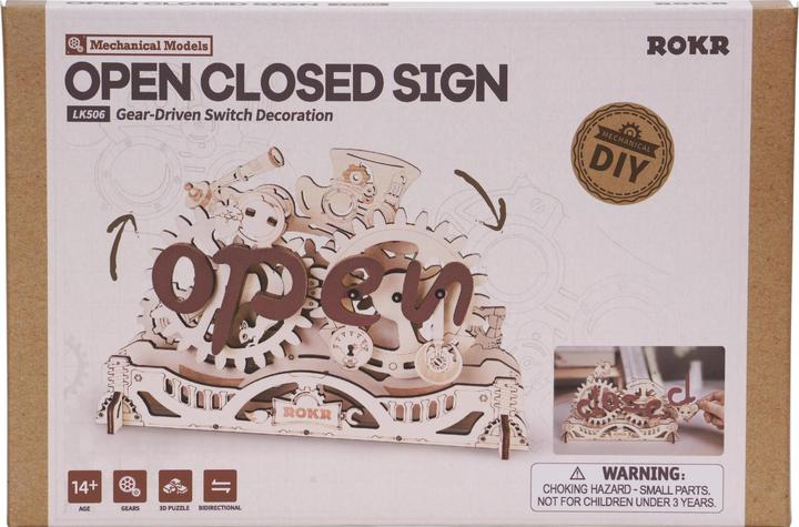 Image du produit Robotime Bausatz Open Closed Schild, Modell Art: Dekoration