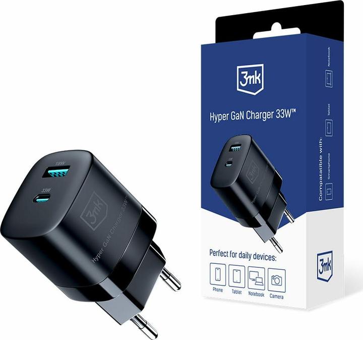 Actual product image 3MK Hyper GaN Charger 33W ład. sieć. Czarny/Black (33 W)