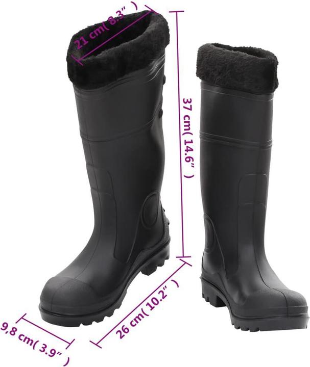 Actual product image VidaXL Rubber boots with removable inner lining size PVC (38)