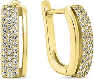 Brilio Silver - Elegant gold-plated earrings with zircons EA530Y