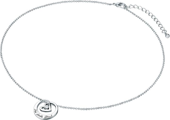 Immagine prodotto Rafaela Donata Cuore da donna in ottone vetro cristallo argento 42,0 cm di catena base + 5,0 cm di prolunga - 10890 (Ottone, 42 - 47 cm)