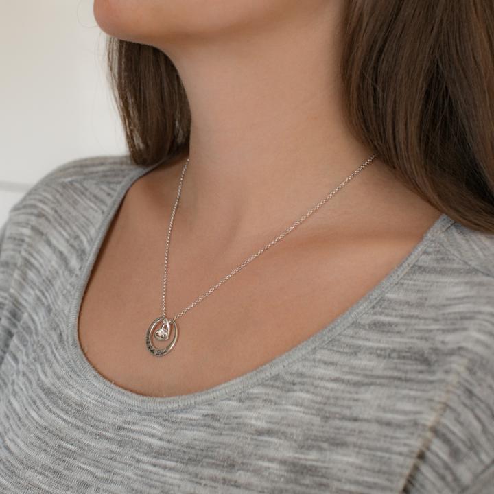 Immagine prodotto Rafaela Donata Cuore da donna in ottone vetro cristallo argento 42,0 cm di catena base + 5,0 cm di prolunga - 10890 (Ottone, 42 - 47 cm)