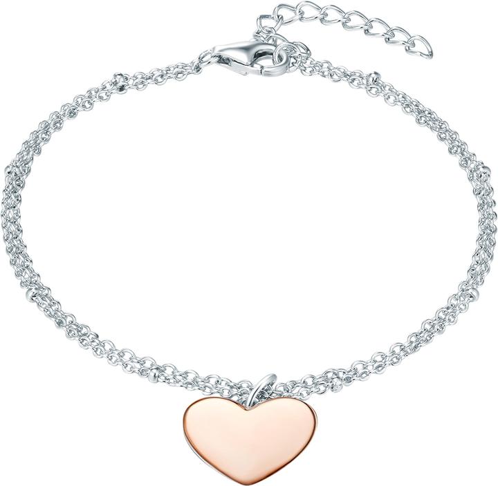 Immagine prodotto Rafaela Donata Cuore da donna in argento/oro rosa 17,0 cm di lunghezza base + 3,0 cm di estensione - 10916 (17 cm, Argento)