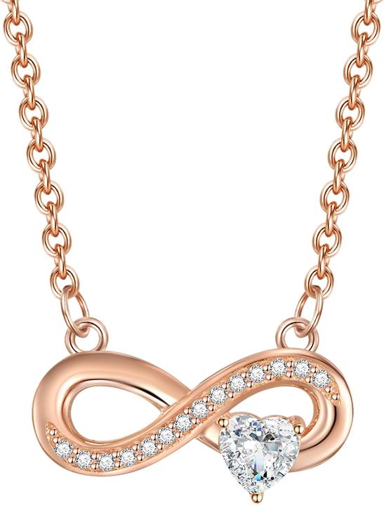 Rafaela Donata Damen Infinity/Herz Sterling Silber Zirkonia roségold 42,0 cm Basiskette + 7,0 cm Verlängerung - 113 (Sterling Silber, 42 - 49 cm)