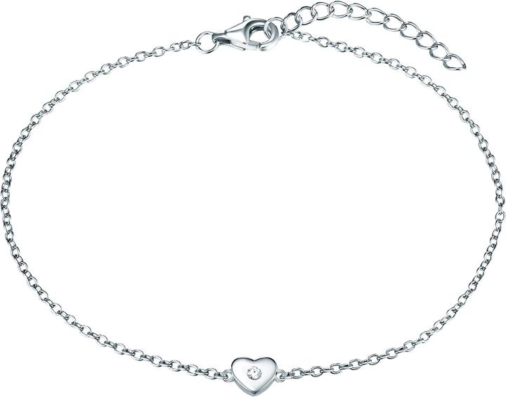 Immagine prodotto Rafaela Donata Cuore da donna in argento sterling con zirconia cubica argento 19,0 cm di lunghezza base + 3,0 cm (19 cm, Argento)
