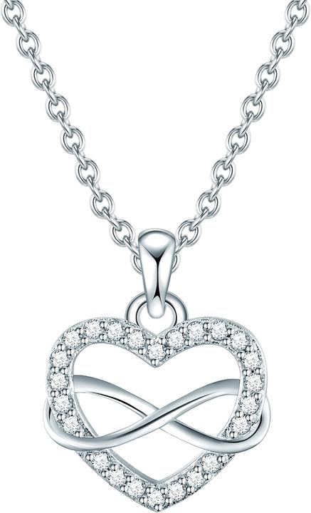 Immagine prodotto Rafaela Donata Catena da donna con cuore in argento con zirconia cubica 42,0 cm + 7,0 cm di estensione - 11366 (Argento, 42 - 49 cm)