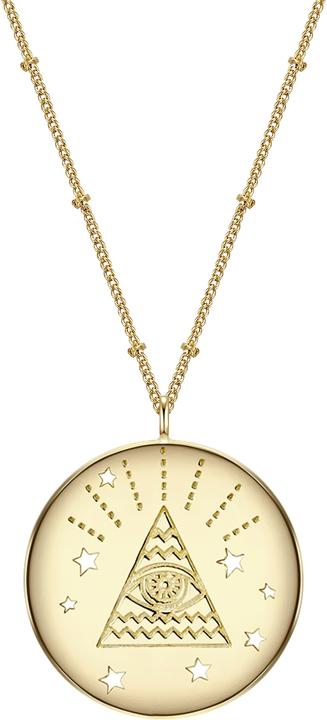 Glanzstücke München Damen Allsehendes Auge Sterling Silber gelbgold 50,0 cm Basiskette + 5,0 cm Verlängerung - 11540 (Sterling Silber, 50 - 55 cm)