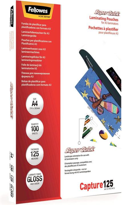 Image du produit Fellowes SuperQuick (A4, 100 pièce(s), 125 µm)