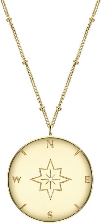 Produktbild Glanzstücke München Damen Kompass Sterling Silber gelbgold 50,0 cm Basiskette + 5,0 cm Verlängerung - 11546 (Sterling Silber, 50 - 55 cm)