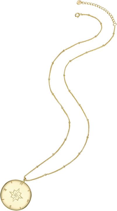 Produktbild Glanzstücke München Damen Kompass Sterling Silber gelbgold 50,0 cm Basiskette + 5,0 cm Verlängerung - 11546 (Sterling Silber, 50 - 55 cm)