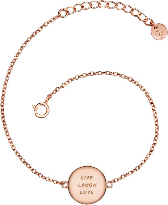 Image du produit Glanzstücke München Femmes Live Laugh Love Argent Sterling Or Rose 17,0 cm Longueur de base + 3,0 cm Extension - 11604 (17 cm, Argent Sterling)