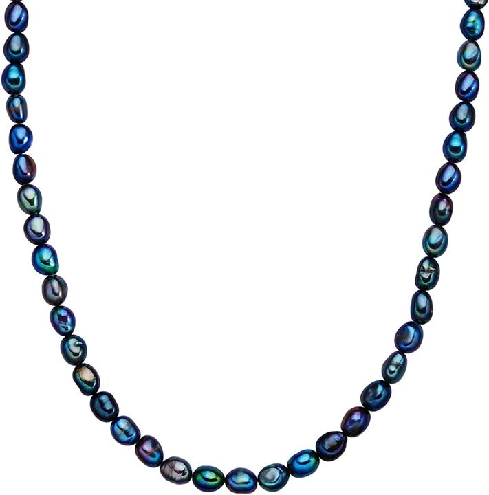 Valero Pearls Damen Sterling Silber Süsswasser-Zuchtperlen Gelbgold 40,0 cm Grundkette + 5,0 cm Verlängerungskette (Sterling Silber, 40 - 45 cm)