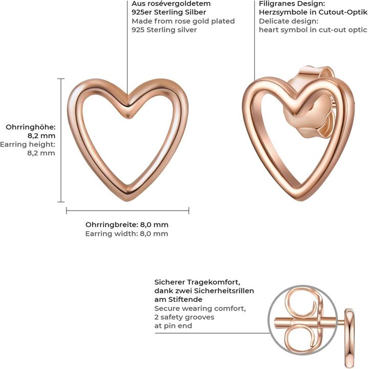 Image du produit Glanzstücke München Femme coeur argent sterling rose - 11822 (Argent Sterling)