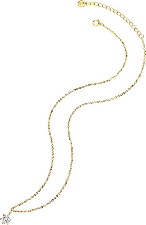 Immagine prodotto Glanzstücke München Catena da donna in argento sterling con zirconi in oro giallo da 40,0 cm + 5,0 cm di estensione - (Argento, 40 - 45 cm)
