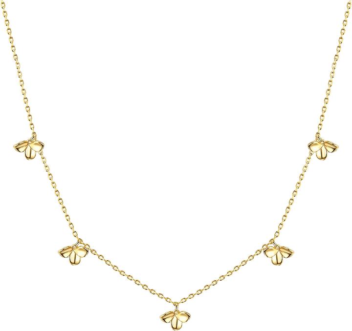 Immagine prodotto Glanzstücke München Catena da donna a fiore in argento giallo e oro 35,0 cm di base + 5,0 cm di estensione - 24010 (Argento, 35 - 40 cm)