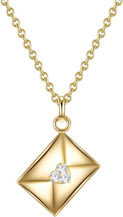Glanzstücke München Damen Umschlag Sterling Silber Zirkonia gelbgold 45,0 cm Basiskette + 5,0 cm Verlängerung - 24199 (Sterling Silber, 45 - 50 cm)