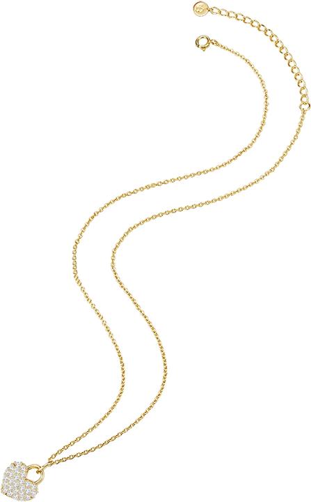 Immagine prodotto Glanzstücke München Catena da donna con cuore in argento sterling e zirconi in oro giallo 40,0 cm di base + 5,0 cm di (Argento, 40 - 45 cm)