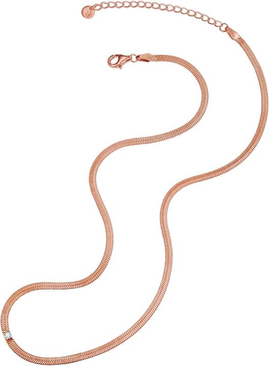 Actual product image Glanzstücke München Ladies sterling silver cubic zirconia rose gold 38.0 cm base chain + 5.0 cm extension - 16356 (Sterling Silver, 38 - 43 cm)
