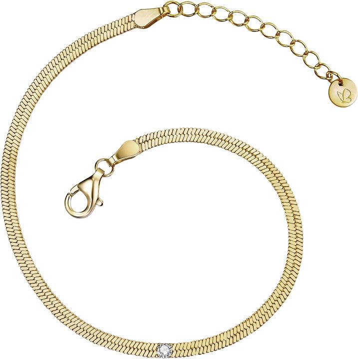 Immagine prodotto Glanzstücke München Donna Argento Zircone Oro Giallo 17,0 cm Lunghezza base + 3,0 cm Estensione - 16360 (17 cm, Argento)