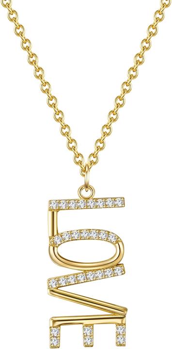 Glanzstücke München Damen Love Sterling Silber Zirkonia gelbgold 40,0 cm Basiskette + 5,0 cm Verlängerung - 23684 (Sterling Silber, 40 - 45 cm)