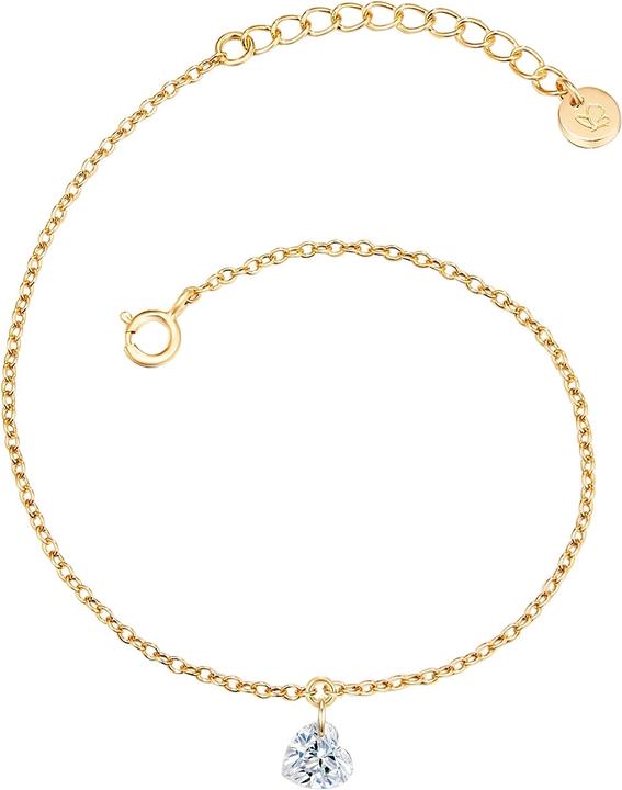 Immagine prodotto Glanzstücke München Donna Cuore Argento Topazio Oro Giallo 17,0 cm Lunghezza base + 3,0 cm Estensione - 15292 (17 cm, Argento)