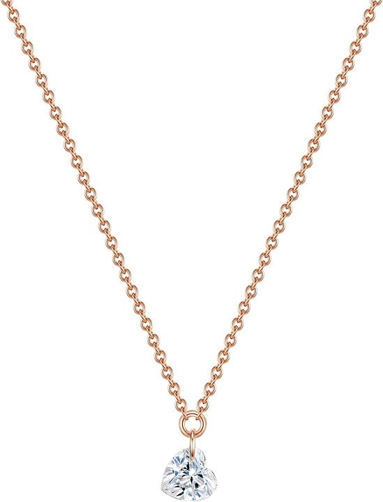 Glanzstücke München Damen Herz Sterling Silber Topas roségold 40,0 cm Basiskette + 5,0 cm Verlängerung - 15412 (Sterling Silber, 40 - 45 cm)
