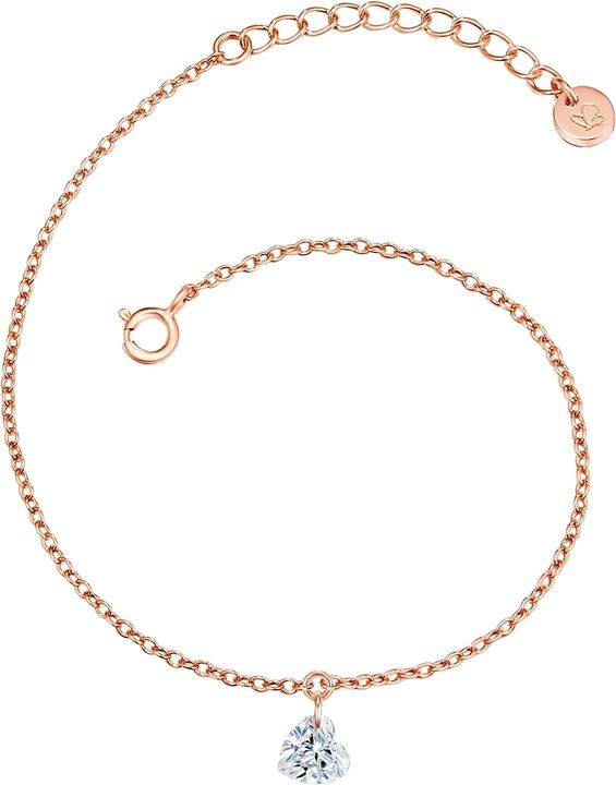 Immagine prodotto Glanzstücke München Donna Cuore Argento Topazio Oro Rosa 17,0 cm Lunghezza base + 3,0 cm Estensione - 15616 (17 cm, Argento)