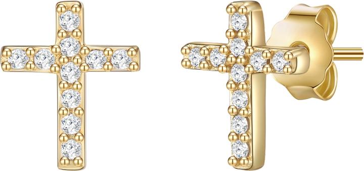 Glanzstücke München Damen Kreuz Sterling Silber Topas gelbgold - 15618 (Sterling Silber)