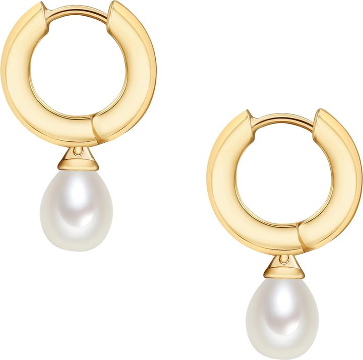 Actual product image Valero Pearls Ladies Sterling Silver Cubic Zirconia Freshwater Cultured Pearl Yellow Gold - 904 (Sterling Silver)