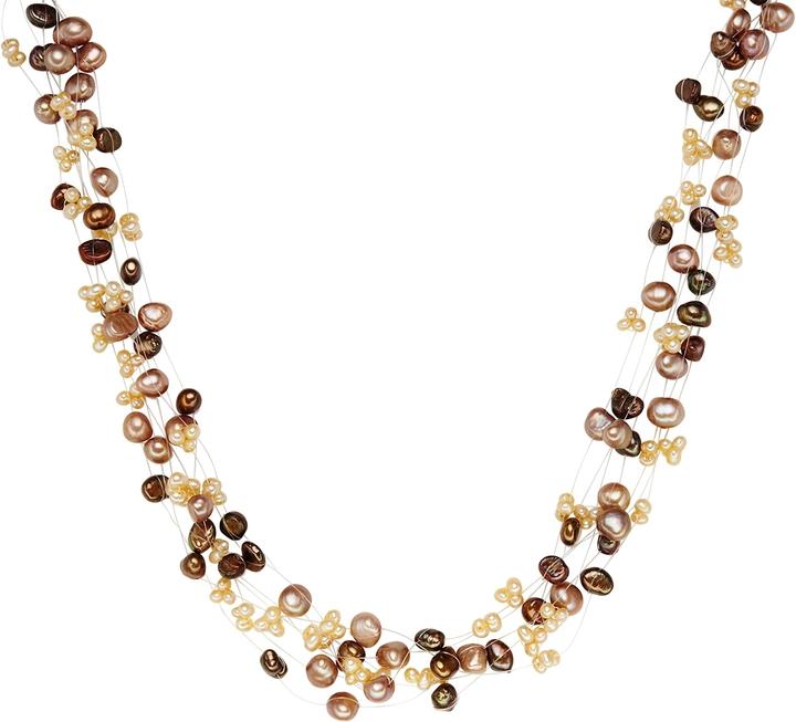 Valero Pearls Damen Sterling Silber Süsswasser-Zuchtperle silber 42,0 cm Basiskette + 5,0 cm Verlängerung - 3074 (Sterling Silber, 42 - 47 cm)