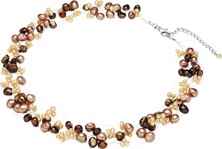 Immagine prodotto Valero Pearls Catena da donna in argento con perle d'acqua dolce 42,0 cm + 5,0 cm di estensione - 3074 (Argento, 42 - 47 cm)